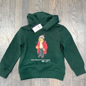 Ralph Lauren Kids Forest Green Hoodie with Bear Design